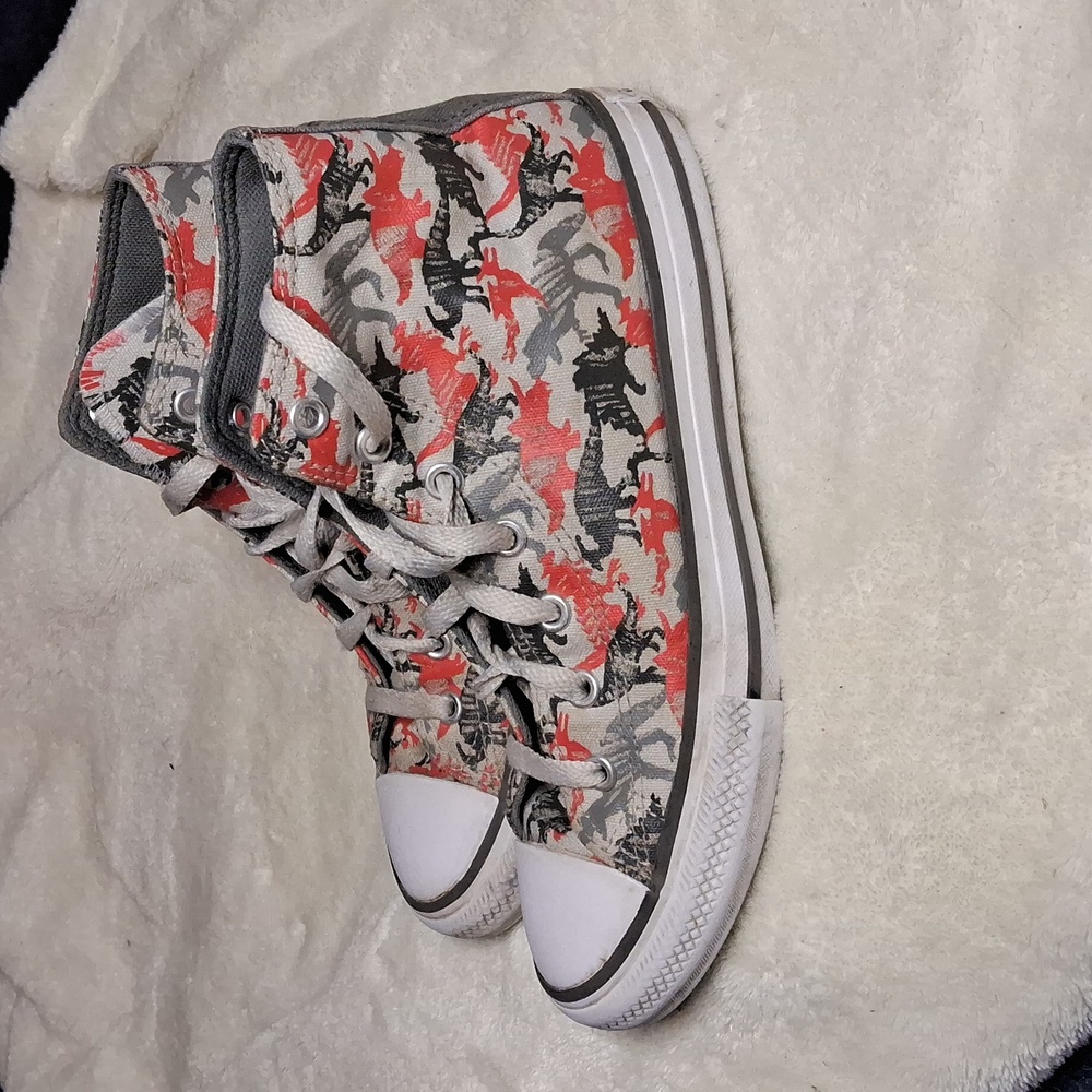 Converse boys size 3 dinosaur hightop sneakers